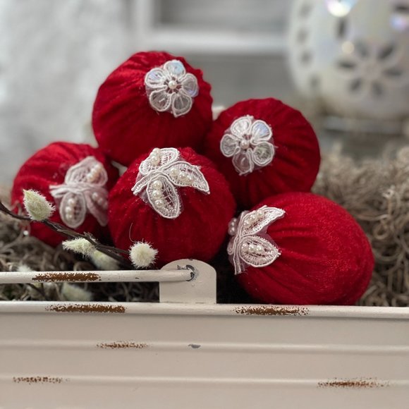 Velvet Set of 6 Easter Egg| Lipstick Red | Valentines Day Vase Filler| Photo - Picture 3 of 16